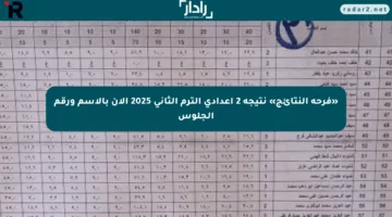 «فرحة النتائج» نتيجة 2 اعدادي الترم الثاني 2025 الآن بالاسم ورقم الجلوس